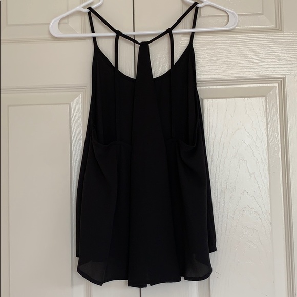 San Joy size small black sheer strappy tank top - Picture 2 of 5